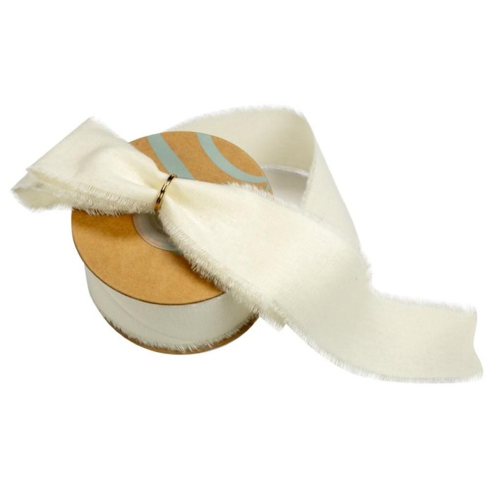 NASTRO COTONE SFRANGIATO MM25X15MT PANNA